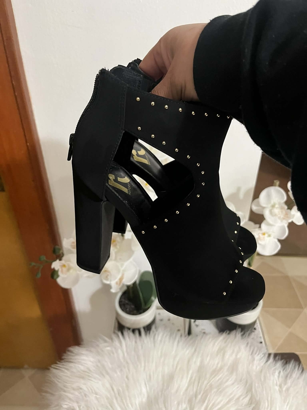 Report Black Semi-Heeled Sandals - New - Picture 5 of 8